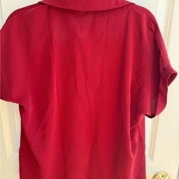NWT Chic Burgundy V-Neck Blouse - Picture 3 of 3